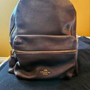 Beautiful Coach brown leather backpack w/gold hardware. 13" L x 16" H x 7" W